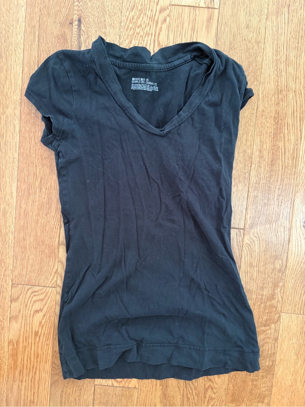 Mossimo Supply Co. Women's Black V-Neck Short Sleeve Tee